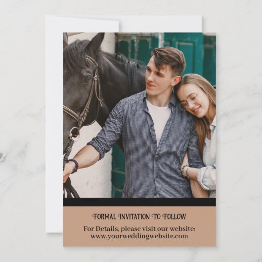 Westerne bruiloft slaat de datum op kaart (Achterkant)