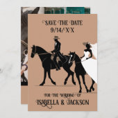 Westerne bruiloft slaat de datum op kaart (Voorkant / Achterkant)