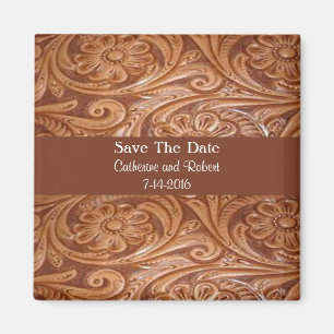 Westerne bruiloft slaat de datum op magneet