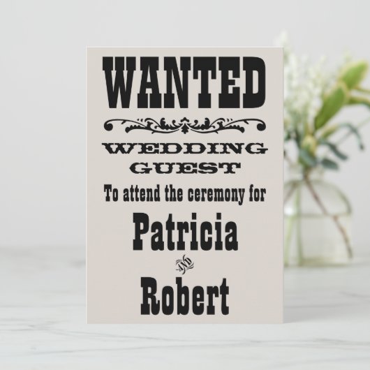 Westerne bruiloft | Uitnodiging (Staand voorkant)