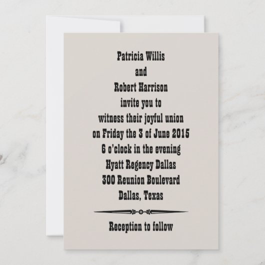 Westerne bruiloft | Uitnodiging (Achterkant)