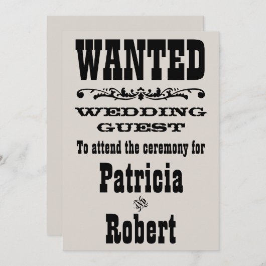 Westerne bruiloft | Uitnodiging (Voorkant / Achterkant)