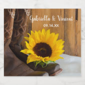 Westerne bruiloft voor landzonnebloemen bier etiket (Enkel label)