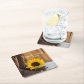 Westerne bruiloft voor landzonnebloemen kartonnen onderzetters (Insitu)