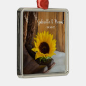 Westerne bruiloft voor landzonnebloemen metalen ornament (Rechts)