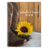 Westerne bruiloft voor landzonnebloemen notitieboek (Voorkant)