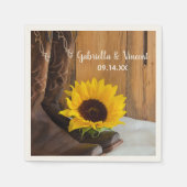 Westerne bruiloft voor landzonnebloemen servetten (Voorkant)