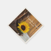 Westerne bruiloft voor landzonnebloemen servetten (Hoek)