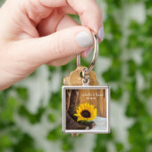 Westerne bruiloft voor landzonnebloemen sleutelhanger (Hand)