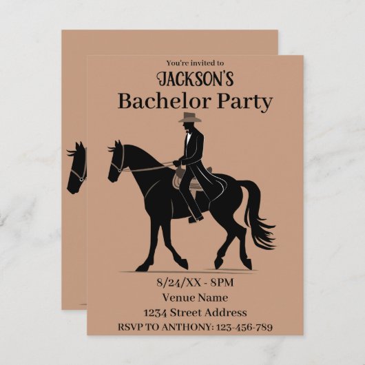 Westerne bruiloft vrijgezellenfeest kaart (Voorkant / Achterkant)