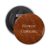 Westerne bruine Boheemse kunst Button Flesopener (Voorkant)