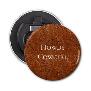 Westerne bruine Boheemse kunst Button Flesopener