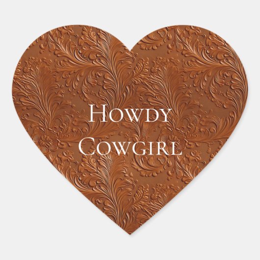 Westerne bruine Boheemse kunst Hart Sticker (Voorkant)