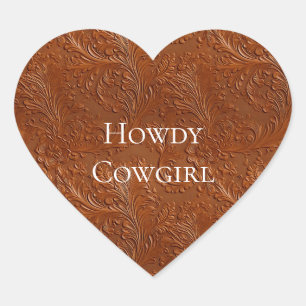 Westerne bruine Boheemse kunst Hart Sticker