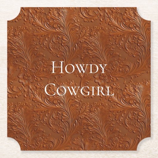 Westerne bruine Boheemse kunst Kartonnen Onderzetters (Voorkant)