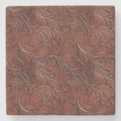 Westerne bruine Boheemse kunst Stenen Onderzetter (Voorkant)