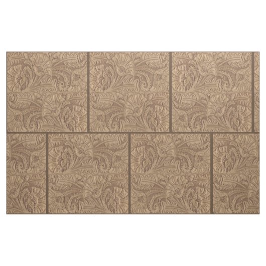 Westerne bruine faux lederen stof 9" voor kruis (Fat Quarter)