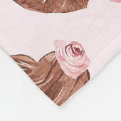 Westerne Bruine Harten Roze Bloem Fleece Deken (Hoek)