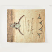 Westerne bruine koe trouwerij wandkleed (Voorkant (horizontaal))