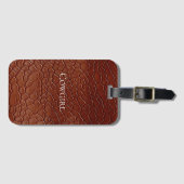Westerne Bruine Lederen Look Animal Bagagelabel (Voorkant (horizontaal))