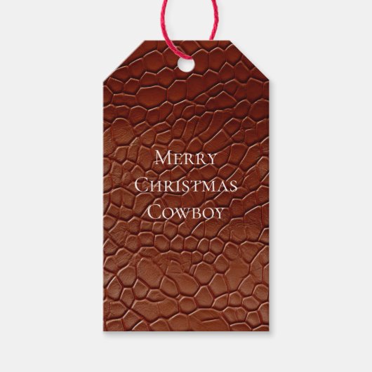 Westerne Bruine Lederen Look Animal Cadeaulabel (Voorkant)