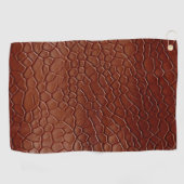 Westerne Bruine Lederen Look Animal Golfhanddoek (Horizontaal)