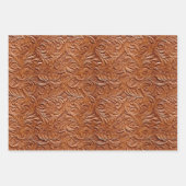 Westerne Bruine Lederen Look Animal Inpakpapier Vel (Voorkant 3)