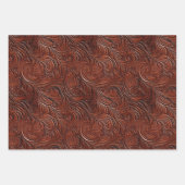 Westerne Bruine Lederen Look Animal Inpakpapier Vel (Voorkant 2)