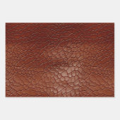 Westerne Bruine Lederen Look Animal Inpakpapier Vel (Voorkant)