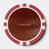 Westerne Bruine Lederen Look Animal Poker Chips (Voorkant)