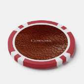 Westerne Bruine Lederen Look Animal Poker Chips (Enkel)