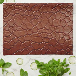 Westerne Bruine Lederen Look Animal Theedoek