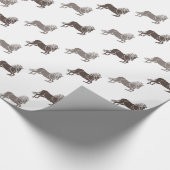 Westerne bruine paarden verjaardag cadeaupapier (Hoek)