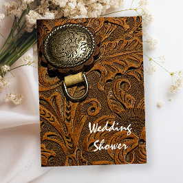 Westerne bruine paardenzadelmolens bruiloft kaart