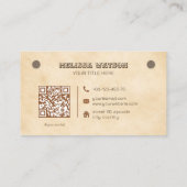 Westerne bruine QR-code zuidelijk Visitekaartje (Achterkant)