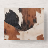 Westerne Bruine Zwarte Crème Koeienhuid Wedding All In One Uitnodiging (Achterkant)