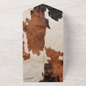 Westerne Bruine Zwarte Crème Koeienhuid Wedding All In One Uitnodiging (Buitenkant)