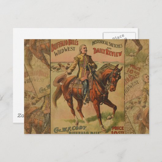 Westerne Buffalo Bill Wild West Briefkaart (Voorkant / Achterkant)