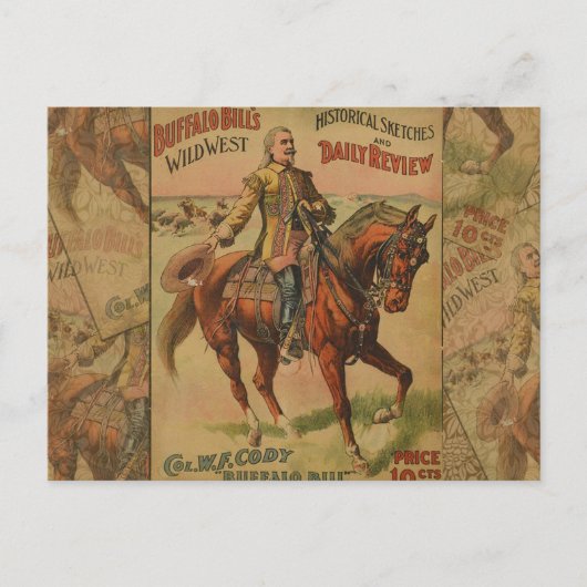 Westerne Buffalo Bill Wild West Briefkaart (Voorkant)