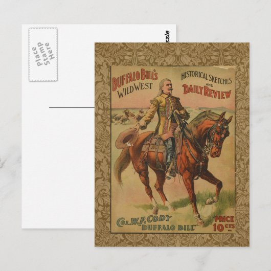 Westerne Buffalo Bill Wild West Briefkaart (Voorkant / Achterkant)