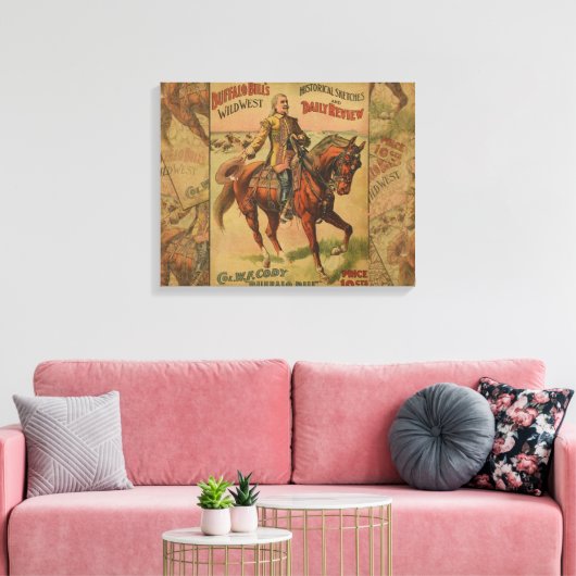 Westerne Buffalo Bill Wild West Canvas Afdruk (Insitu (Woonkamer))