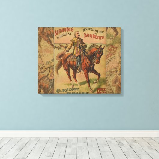 Westerne Buffalo Bill Wild West Canvas Afdruk (Insitu (Houten vloer))