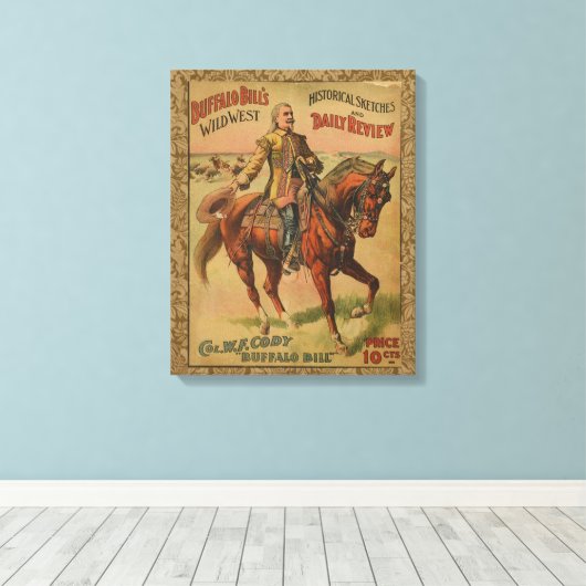 Westerne Buffalo Bill Wild West Canvas Afdruk (Insitu (Houten vloer))