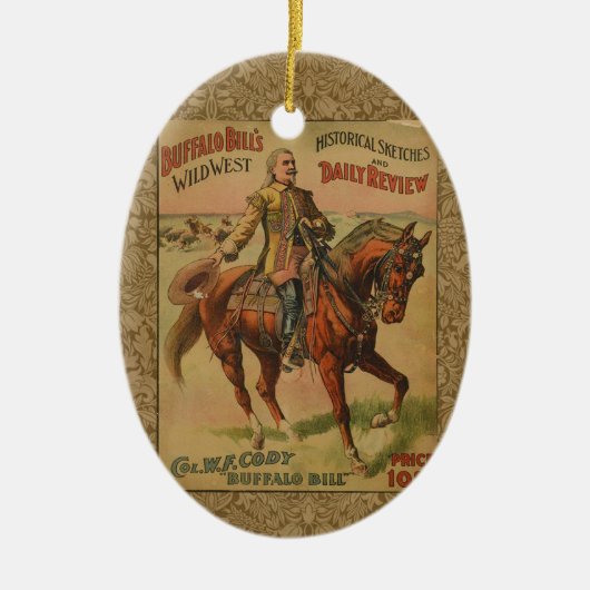 Westerne Buffalo Bill Wild West Keramisch Ornament (Voorkant)