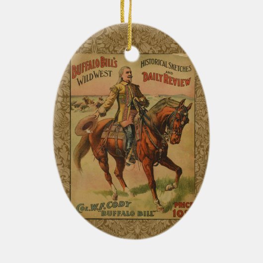 Westerne Buffalo Bill Wild West Keramisch Ornament (Achterkant)