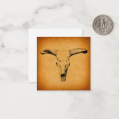 Westerne Bull Horns Notitiekaartje (Voorkant / Achterkant in situ)