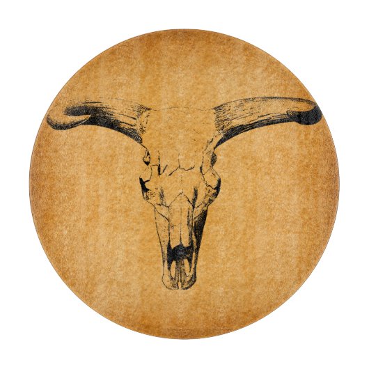 Westerne Bull Horns Snijplank (Voorkant)