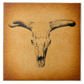 Westerne Bull Horns Tegeltje (Voorkant)