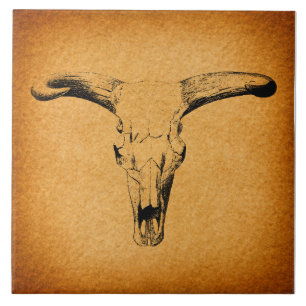 Westerne Bull Horns Tegeltje