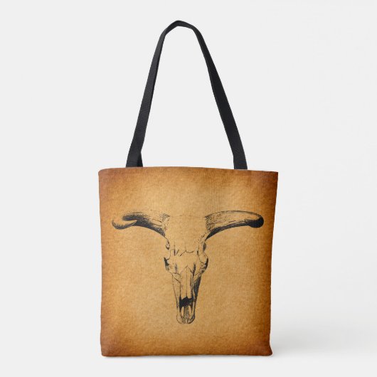 Westerne Bull Horns Tote Bag (Achterkant)